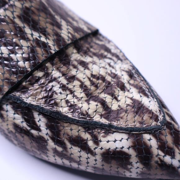 AGL ATTILIO GIUSTI LEOMBRUNI Leopard Print Loafer Leather Pointed Toe Womens 38 - Picture 5 of 10